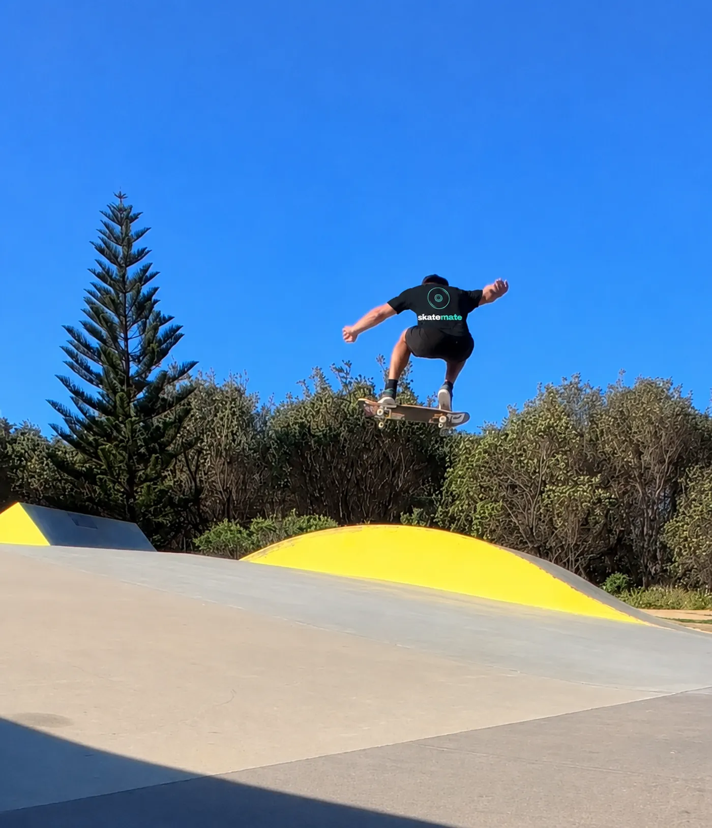 Matty catching air at the local skatepark